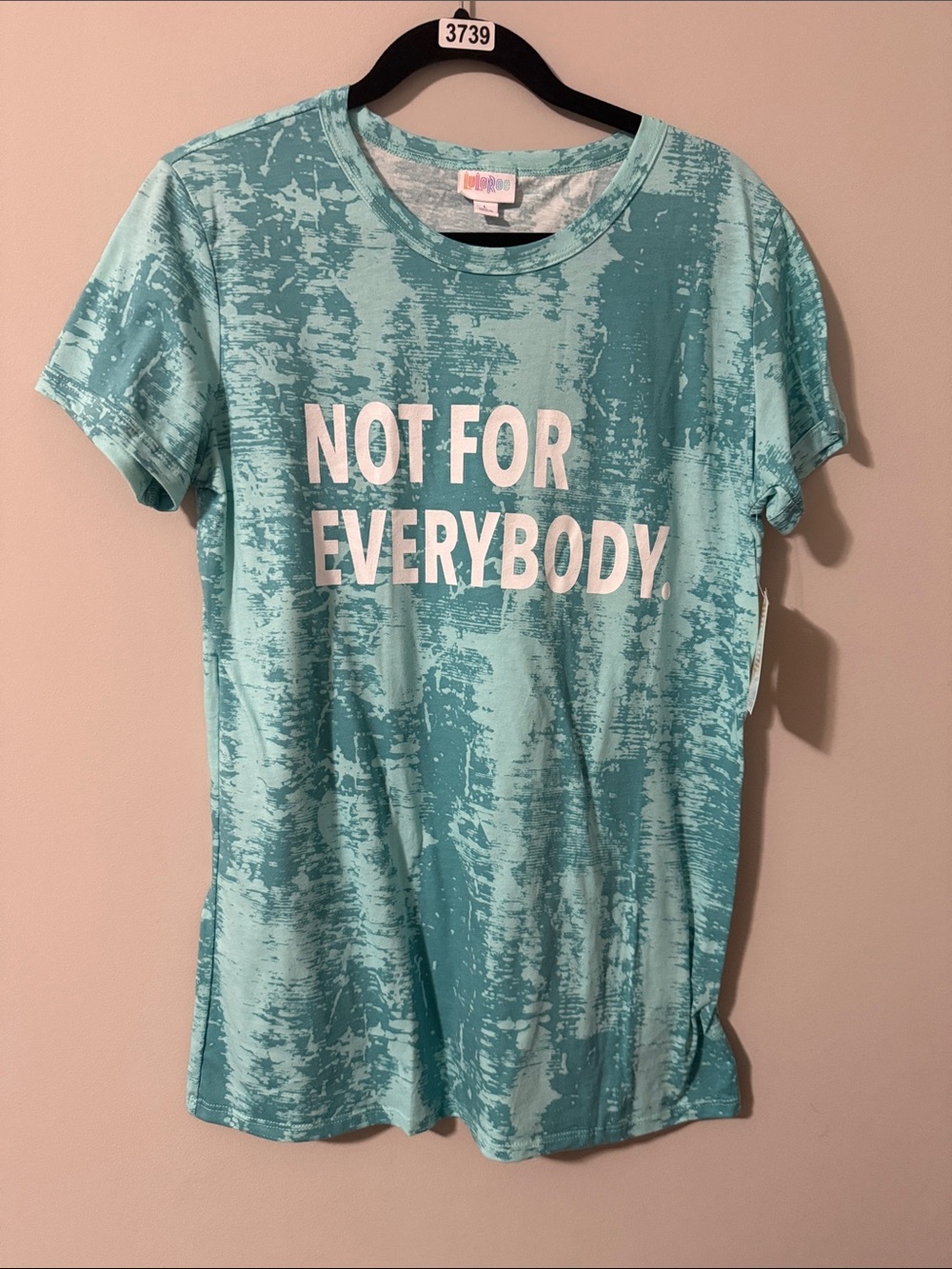 LuLaRoe Light Teal Graphic Tee "Not For Everybody" - Women's Short Sleeve